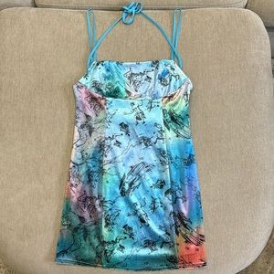 Urban Outfitters Velvet Galaxy Dress with Astrology / Map Design